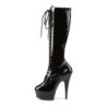 Pleaser DELIGHT-2023 Black Platform Stiletto Boots