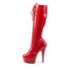 Pleaser DELIGHT-2023 Red Platform Stiletto Boots
