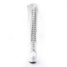 Pleaser DELIGHT-2023 White Platform Stiletto Boots