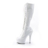 Pleaser DELIGHT-2023 White Platform Stiletto Boots