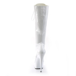 Pleaser DELIGHT-2023 White Platform Stiletto Boots