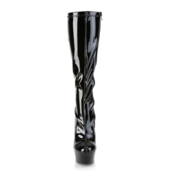 Pleaser DELIGHT-2029 Patent Platform Stiletto Boots