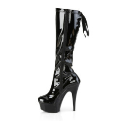 Pleaser DELIGHT-2029 Patent Platform Stiletto Boots