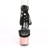 Pleaser ADORE-700-14 Black Vegan Leather Rose Gold