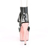Pleaser ADORE-700-14 Black Vegan Leather Rose Gold