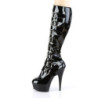 Pleaser DELIGHT-2049 Patent Platform Buckle Boots