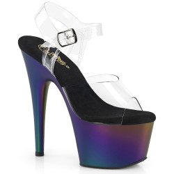 Pleaser ADORE-708MCH Transparent Purple Green Chrome