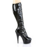 Pleaser DELIGHT-2049 Patent Platform Buckle Boots