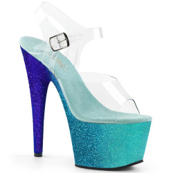 Pleaser ADORE-708OMBRE Transparent Baby Blue Blue Ombre