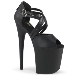 Pleaser FLAMINGO-865 Black Vegan Leather Sale Women