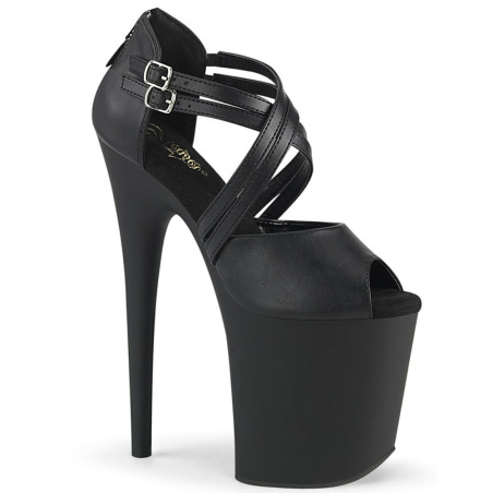 Pleaser FLAMINGO-865 Black Vegan Leather Sale Women