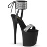 Pleaser FLAMINGO-870 Black Vegan Leather Strass Sale