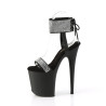 Pleaser FLAMINGO-870 Black Vegan Leather Strass Sale