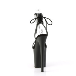 Pleaser FLAMINGO-870 Black Vegan Leather Strass Sale