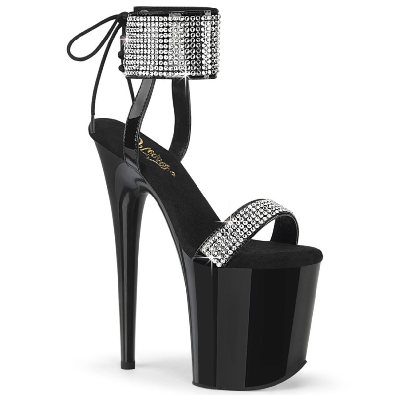 Pleaser FLAMINGO-870 Black Patent Strass Sale Women Pleaser FLAMINGO-870 Black Patent Strass Sale Women