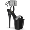 Pleaser FLAMINGO-870 Black Patent Strass Sale Women
