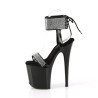 Pleaser FLAMINGO-870 Black Patent Strass Sale Women