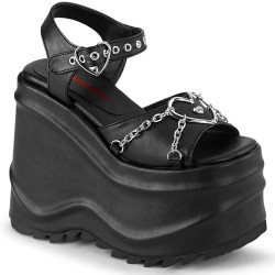 Demonia WAVE-09 Black Vegan Leather Sale Women