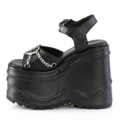 Demonia WAVE-09 Black Vegan Leather Sale Women