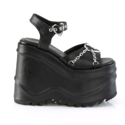 Demonia WAVE-09 Black Vegan Leather Sale Women