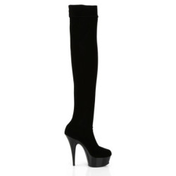 Pleaser DELIGHT-3002 Velvet Stretch Over The Knee Boots