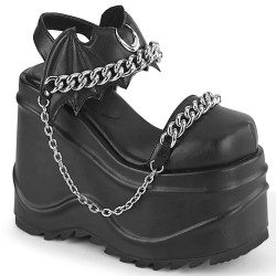 Demonia WAVE-20 Black Vegan Leather Sale Women