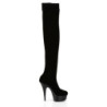Pleaser DELIGHT-3002 Velvet Stretch Over The Knee Boots