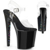 Pleaser XTREME-808CHS Transparent Black Silver Hologram