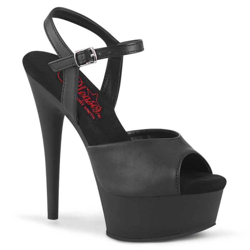 Pleaser EXCITE-609 Black Vegan Leather Sale Women Pleaser EXCITE-609 Black Vegan Leather Sale Women