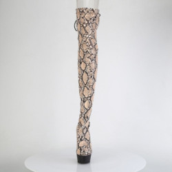 Pleaser DELIGHT-3008SP-BT Tan Brown Snake Print Black