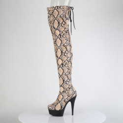 Pleaser DELIGHT-3008SP-BT Tan Brown Snake Print Black