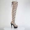 Pleaser DELIGHT-3008SP-BT Tan Brown Snake Print Black