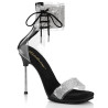 Fabulicious CHIC-47 Black Ankle Cuff Steel Heel Sandal