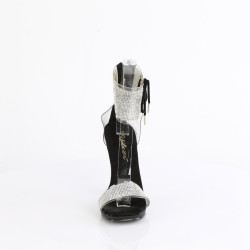 Fabulicious CHIC-47 Black Ankle Cuff Steel Heel Sandal