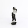 Fabulicious CHIC-47 Black Ankle Cuff Steel Heel Sandal