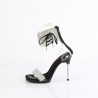 Fabulicious CHIC-47 Black Ankle Cuff Steel Heel Sandal