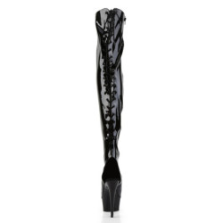 Pleaser DELIGHT-3017 Patent Laced Thigh High Boots