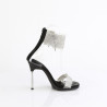Fabulicious CHIC-47 Black Ankle Cuff Steel Heel Sandal