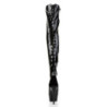 Pleaser DELIGHT-3017 Patent Laced Thigh High Boots