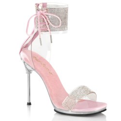 Fabulicious CHIC-47 Rose Ankle Cuff Steel Heel Sandal