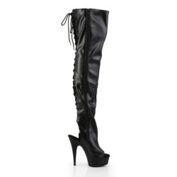 Pleaser DELIGHT-3017 Vegan Laced Thigh High Boots