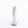 Fabulicious CHIC-47 Silver Ankle Cuff Steel Heel Sandal