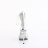Fabulicious CHIC-47 Silver Ankle Cuff Steel Heel Sandal