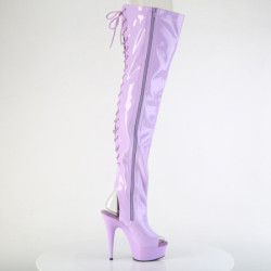 Pleaser DELIGHT-3017 Lavender Laced Thigh High Boots