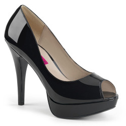 Pleaser Pink Label CHLOE-01 Black Patent Heels Men