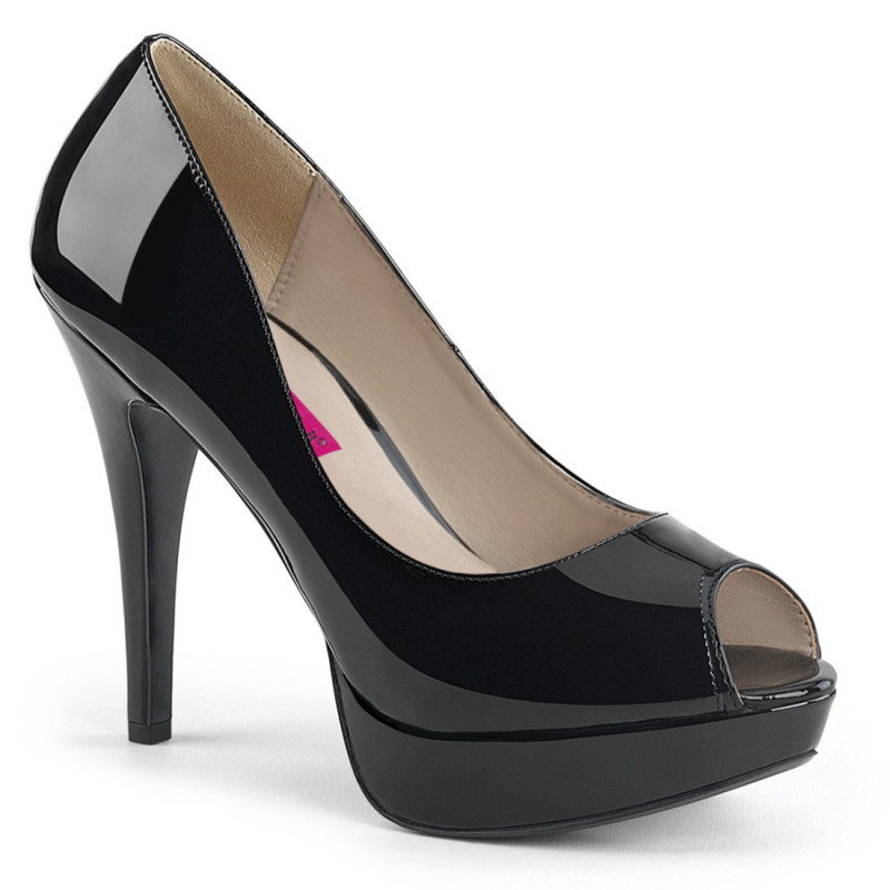 Pleaser Pink Label CHLOE-01 Black Patent Heels Men Pleaser Pink Label CHLOE-01 Black Patent Heels Men