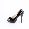 Pleaser Pink Label CHLOE-01 Black Patent Heels Men