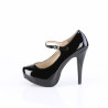 Pleaser Pink Label CHLOE-02 Black Patent Heels Men