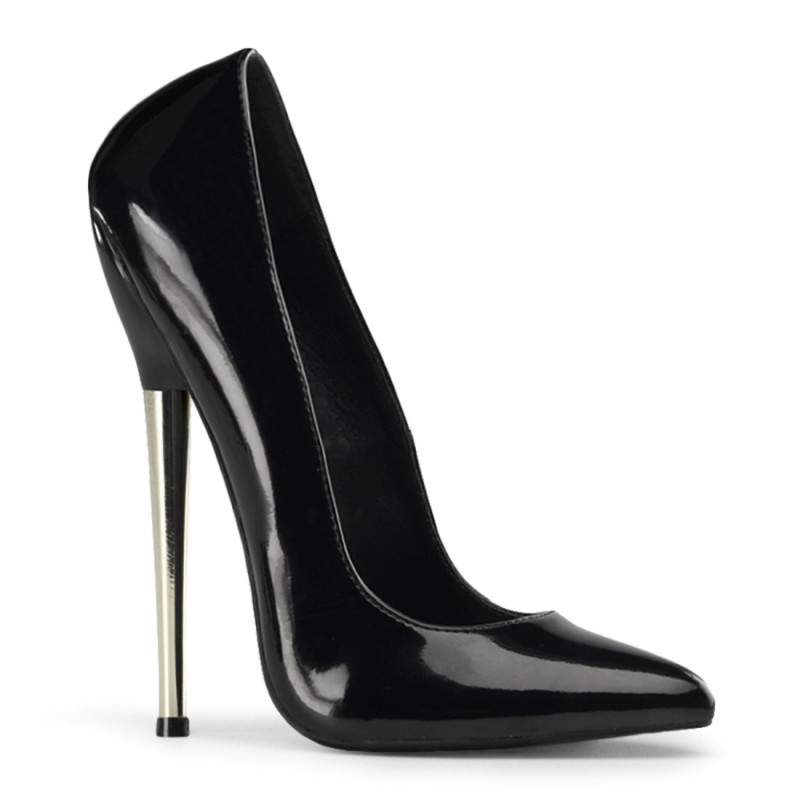 Devious DAGGER-01 Black Metal Heeled Stiletto Pumps Devious DAGGER-01 Black Metal Heeled Stiletto Pumps