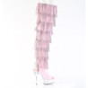 Pleaser DELIGHT-3017RSF Rose Fringes Thigh High Boots
